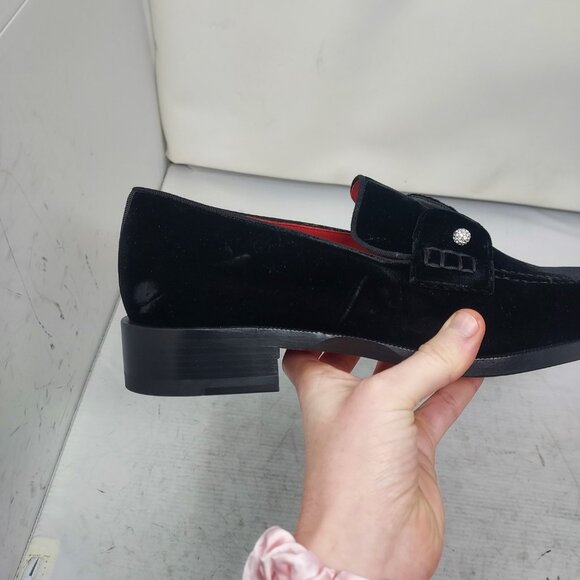 CHRISTIAN LOUBOUTIN Black Mens Chambelimoc Night Strass Velvet Loafer Shoe - Picture 7 of 11